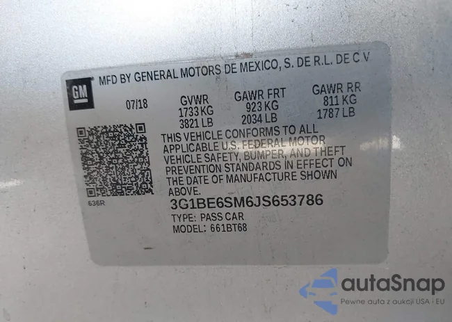 3G1BE6SM6JS653786: 39024043