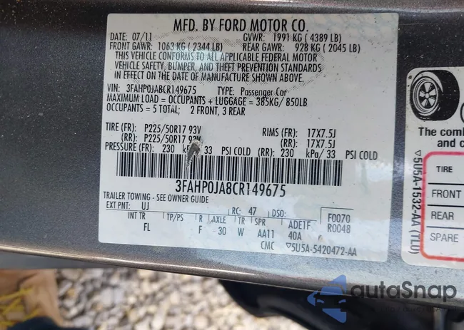 3FAHP0JA8CR149675: 39024720