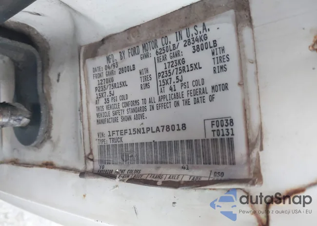 1FTEF15N1PLA78018: 39024526