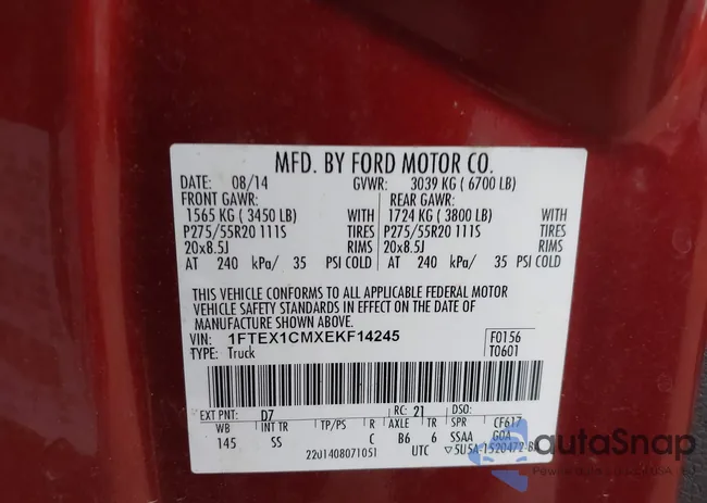 1FTEX1CMXEKF14245: 39036909