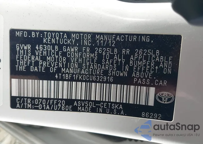 4T1BF1FK0CU632916: 39037227