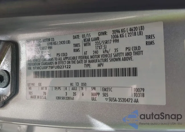 1FMCU0F79FUB23122: 39037243