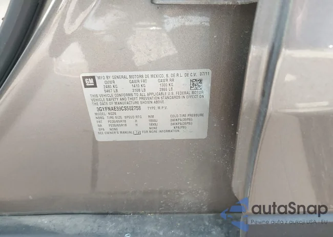 3GYFNAE39CS502758: 39041305