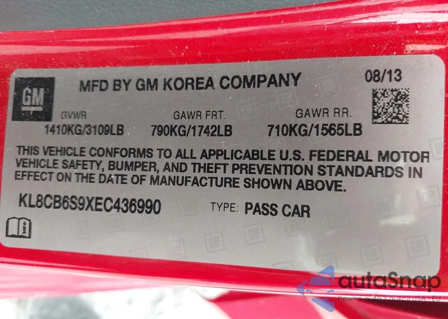 KL8CB6S9XEC436990: 39050076