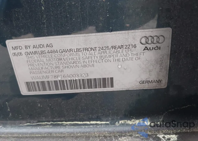 WAUMF78P16A003323: 39051712