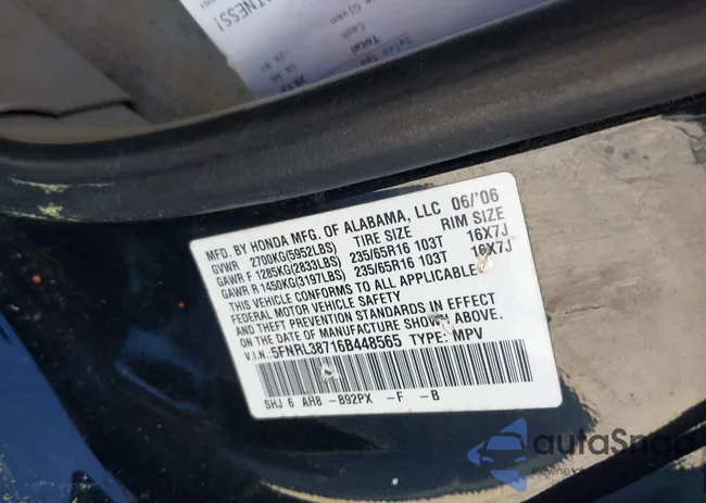 5FNRL38716B448565: 39068096