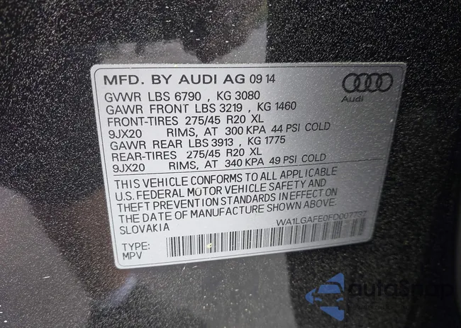 WA1LGAFE0FD007737: 39073799