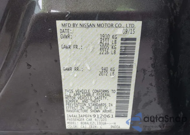 1N4AL3AP6FN912061: 39081358