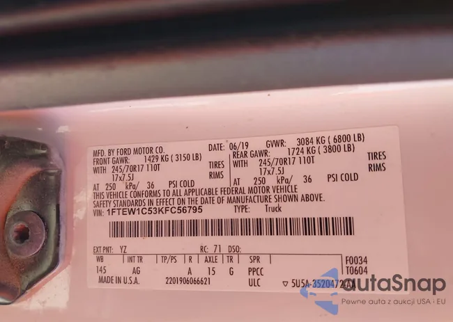 1FTEW1C53KFC56795: 39097124