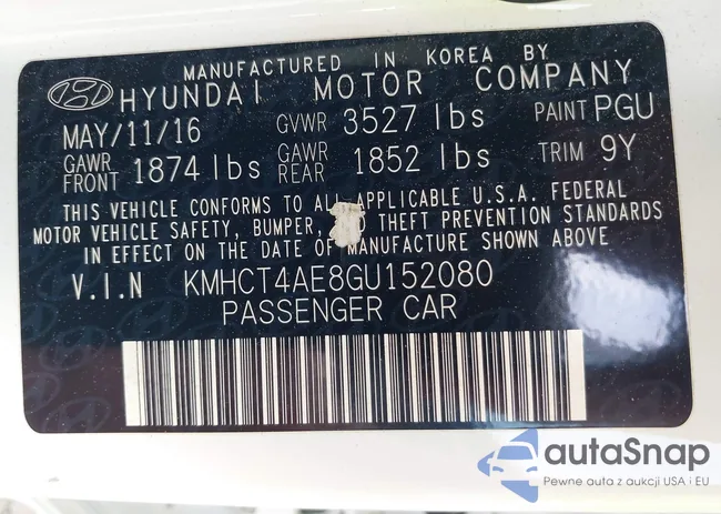 KMHCT4AE8GU152080: 39098567