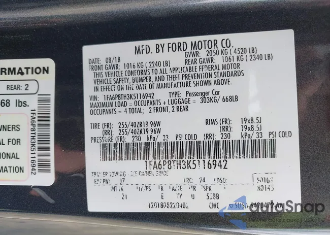 1FA6P8TH3K5116942: 39118039