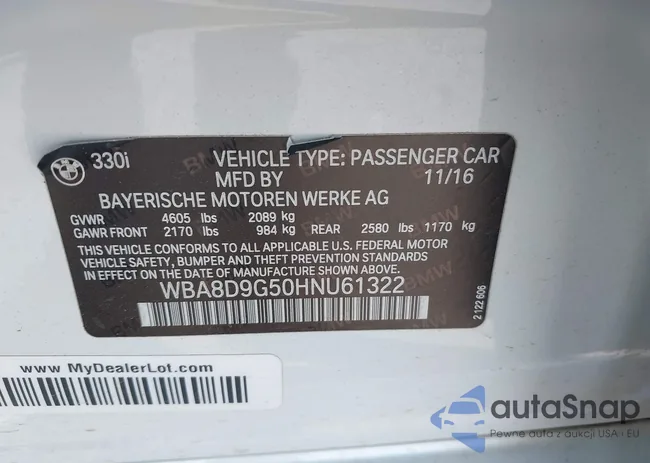 WBA8D9G50HNU61322: 39120516