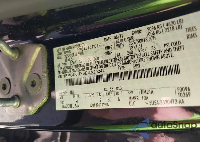 1FMCU0HX6DUA29242: 39128265