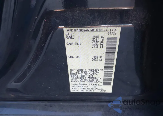 1N4AL3AP0EC178611: 39131613