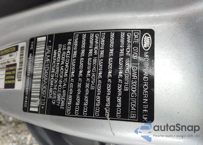 SALME1D4XAA309713: 39132712