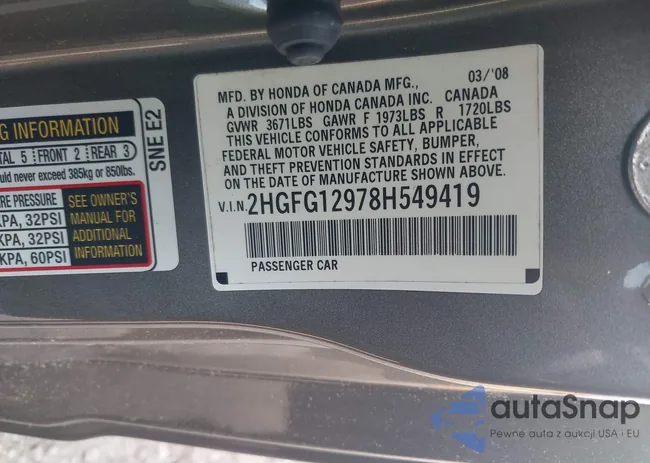 2HGFG12978H549419: 39139778