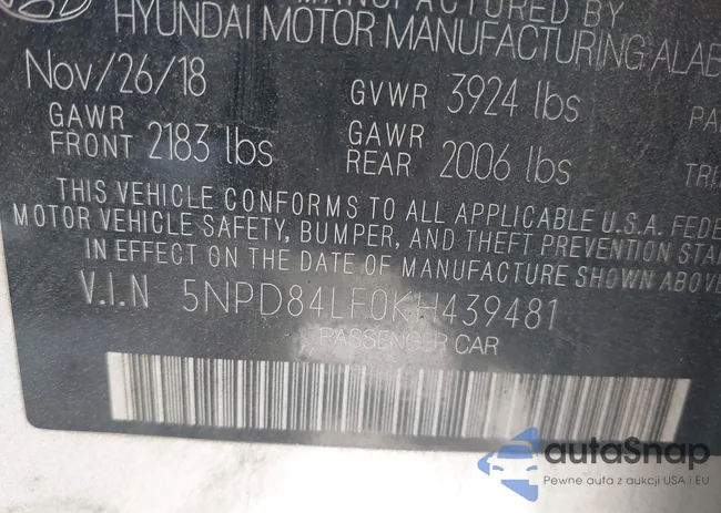 5NPD84LF0KH439481: 39145115