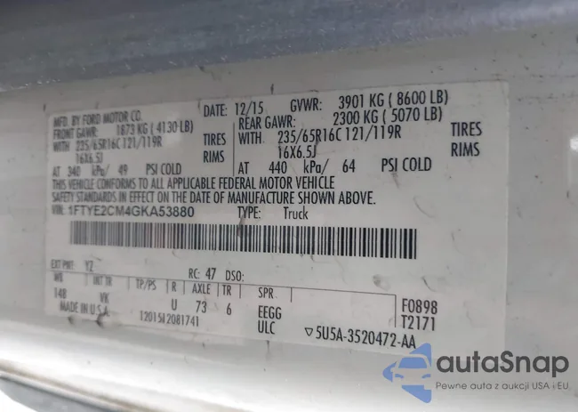 1FTYE2CM4GKA53880: 39149763