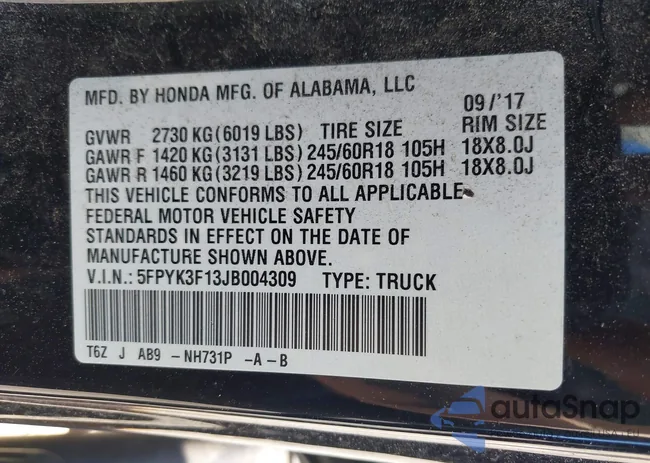 5FPYK3F13JB004309: 39151636