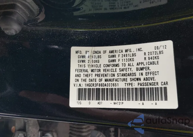 1HGCR3F86DA003651: 39151893