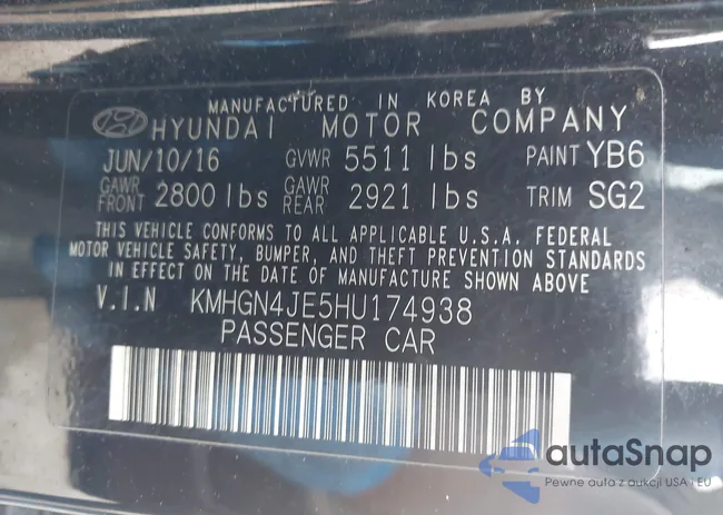 KMHGN4JE5HU174938: 39163156