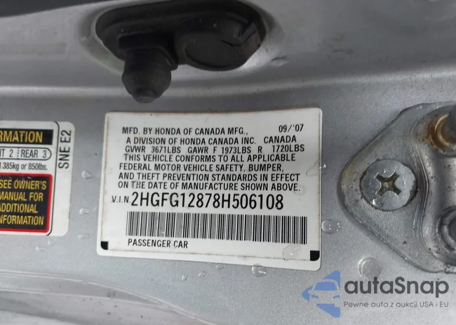 2HGFG12878H506108: 39167681