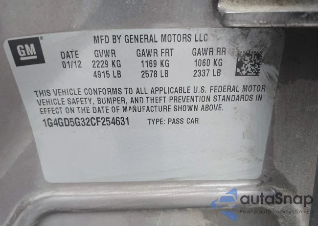 1G4GD5G32CF254631: 39169653