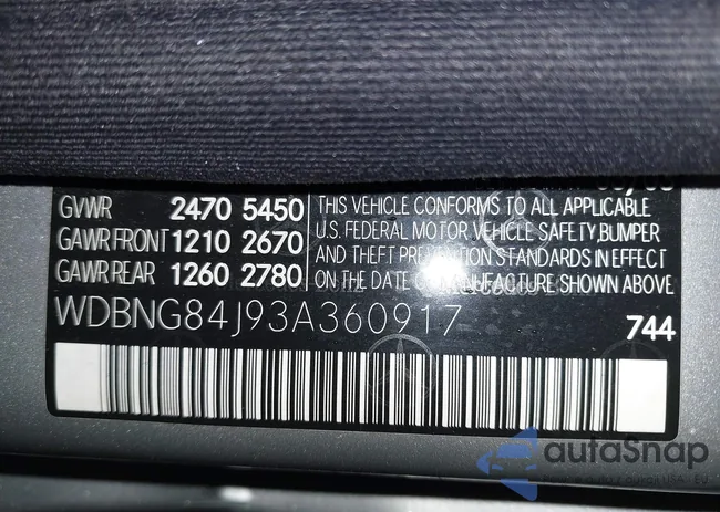 WDBNG84J93A360917: 39171730