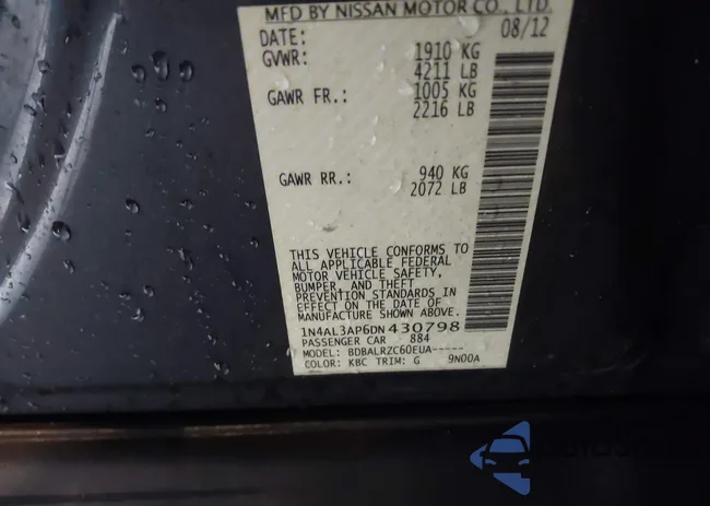 1N4AL3AP6DN430798: 39171732