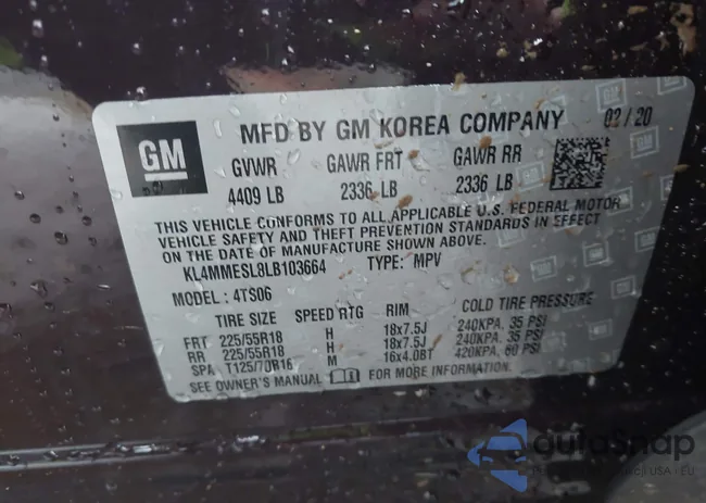 KL4MMESL8LB103664: 39172616