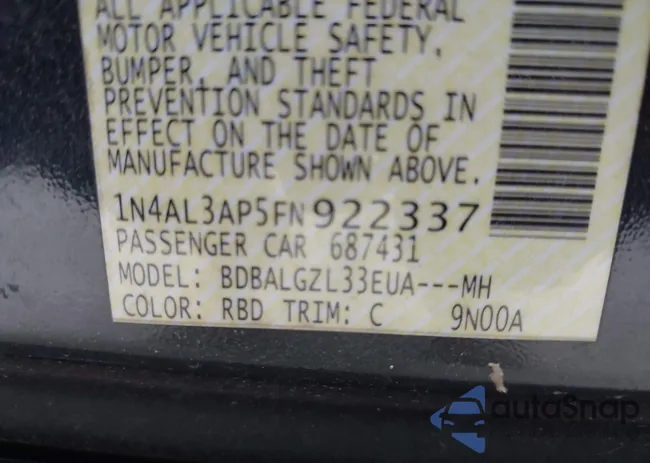 1N4AL3AP5FN922337: 39179899