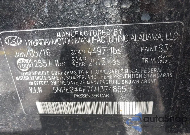 5NPE24AF7GH374855: 39182845