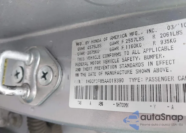 1HGCP3F85AA019390: 39197470