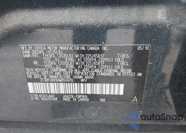 2T3DF4DVXAW054870: 39201394