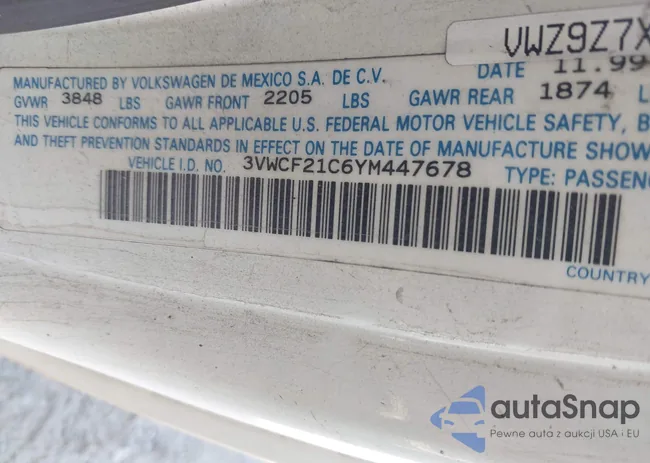 3VWCF21C6YM447678: 39204090