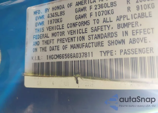 1HGCM66566A037811: 39207898