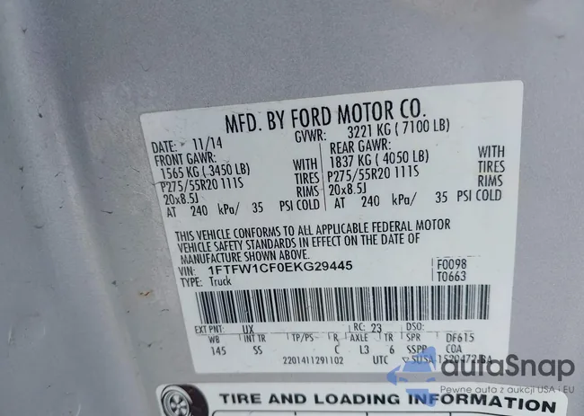 1FTFW1CF0EKG29445: 39208003