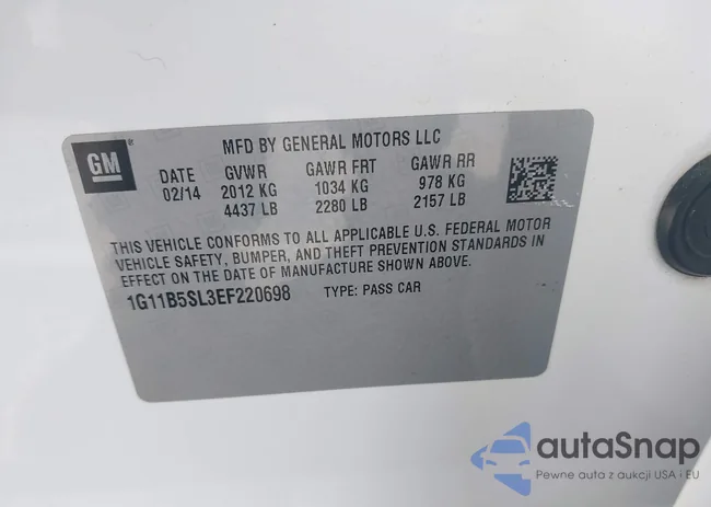 1G11B5SL3EF220698: 39212639