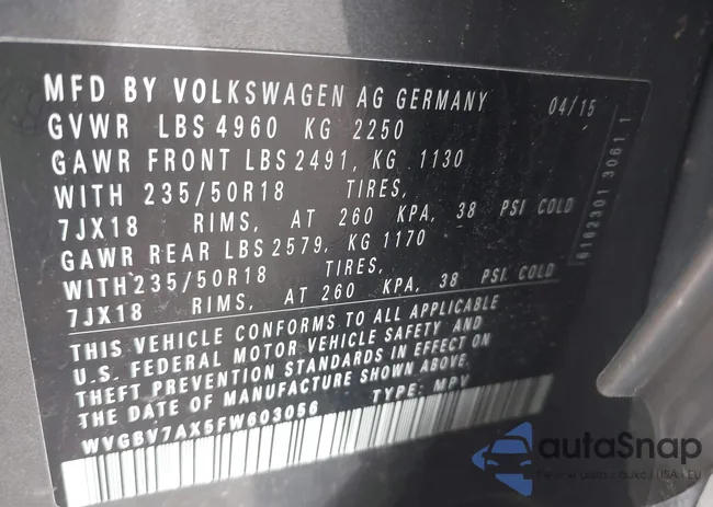 WVGBV7AX5FW603056: 39213221