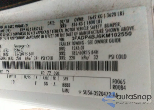 3FADP4BJ6KM102550: 39213853