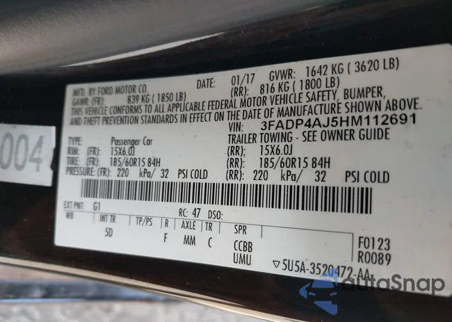 3FADP4AJ5HM112691: 39219210