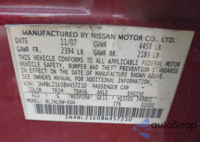 1N4BL21E08N457210: 39220153