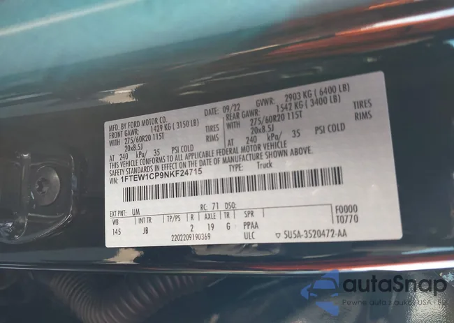 1FTEW1CP9NKF24715: 39233035