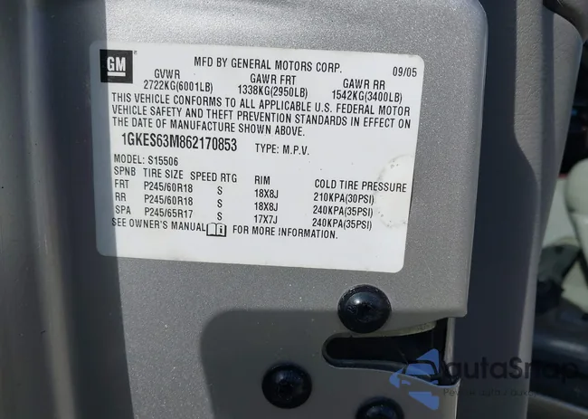 1GKES63M862170853: 39248879