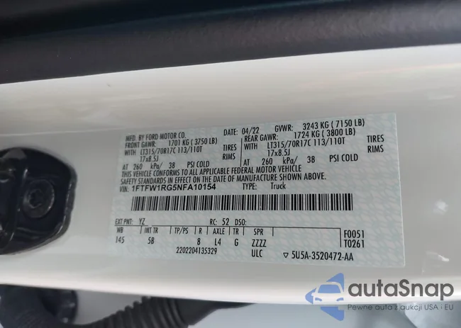 1FTFW1RG5NFA10154: 39256602