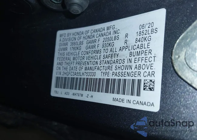 2HGFC3A55LH753330: 39262108