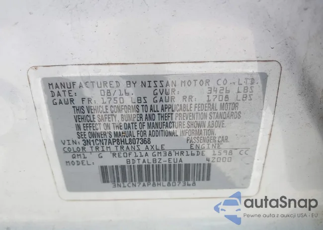 3N1CN7AP8HL807368: 39267790