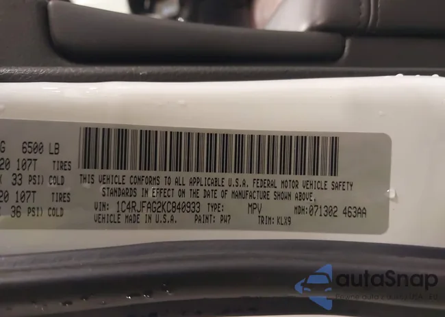 1C4RJFAG2KC840933: 39274768