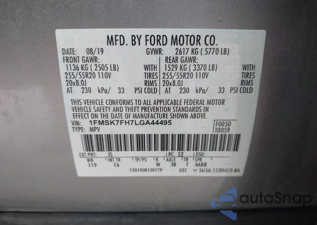 1FMSK7FH7LGA44495: 39279947