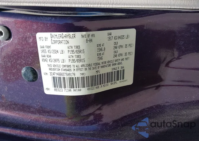 3C4FY48B65T509178: 39299534